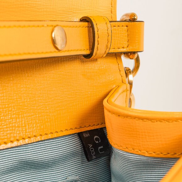 Gucci Horsebit 1955 Yellow Raffia Leather-Trimmed Shoulder Bag - Picture 11 of 13